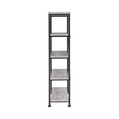 Analiese 4-Shelf Bookcase Grey Driftwood - Ella Furniture