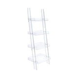 Amaturo 4-Shelf Ladder Bookcase Clear - Ella Furniture
