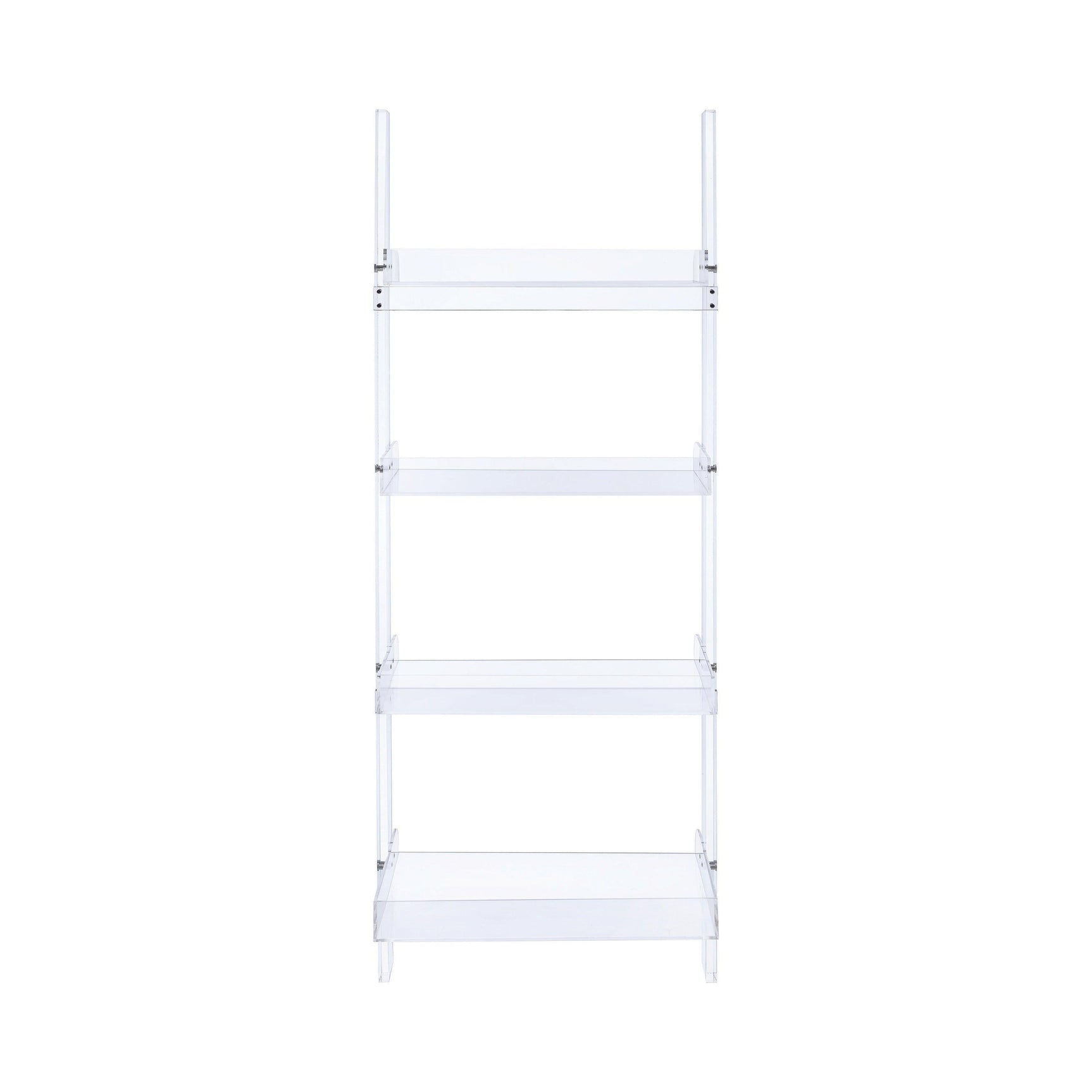 Amaturo 4-Shelf Ladder Bookcase Clear - Ella Furniture