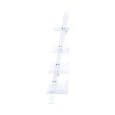 Amaturo 4-Shelf Ladder Bookcase Clear - Ella Furniture