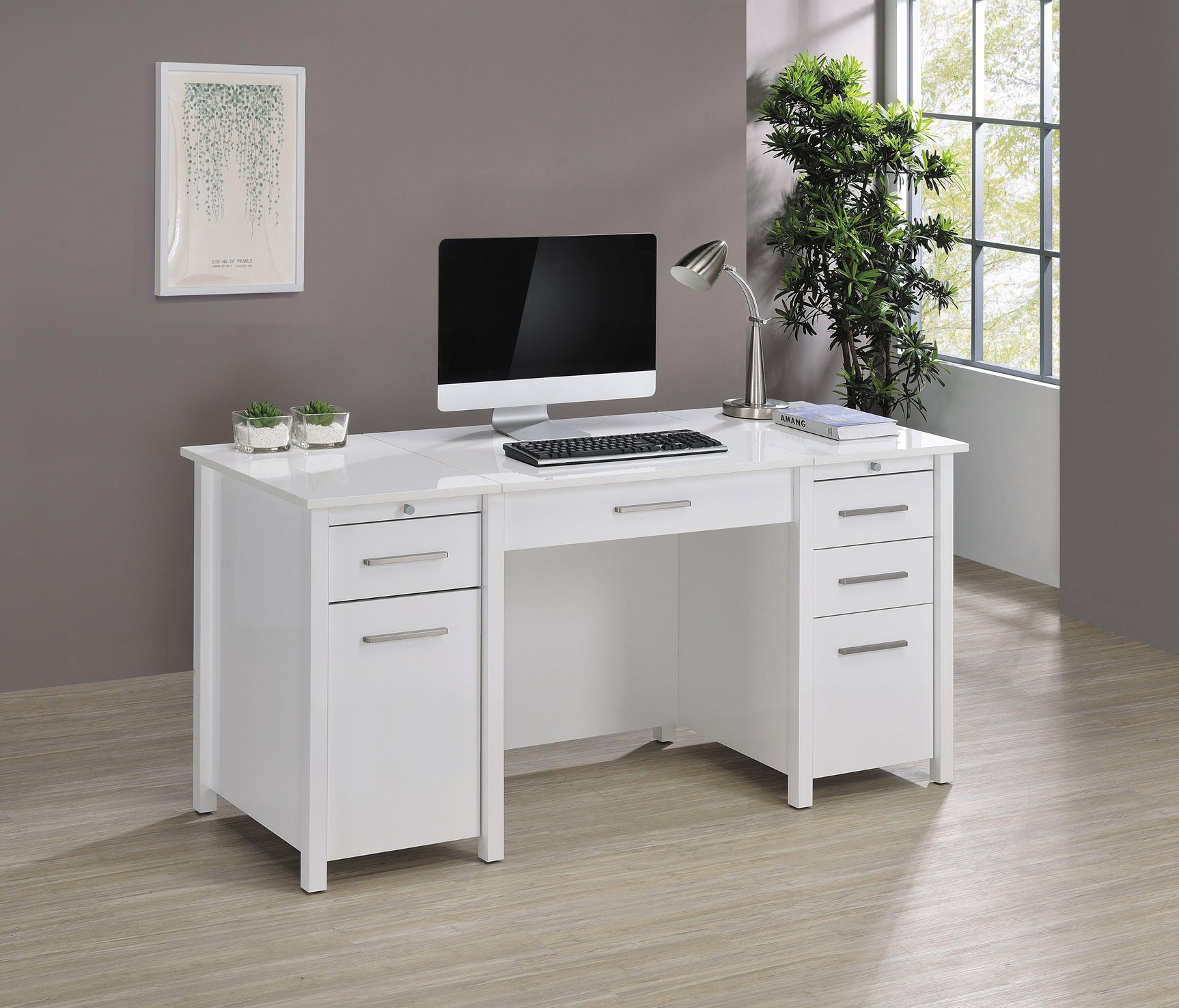 Dylan Rectangular 8-Shelf Bookcase - Ella Furniture