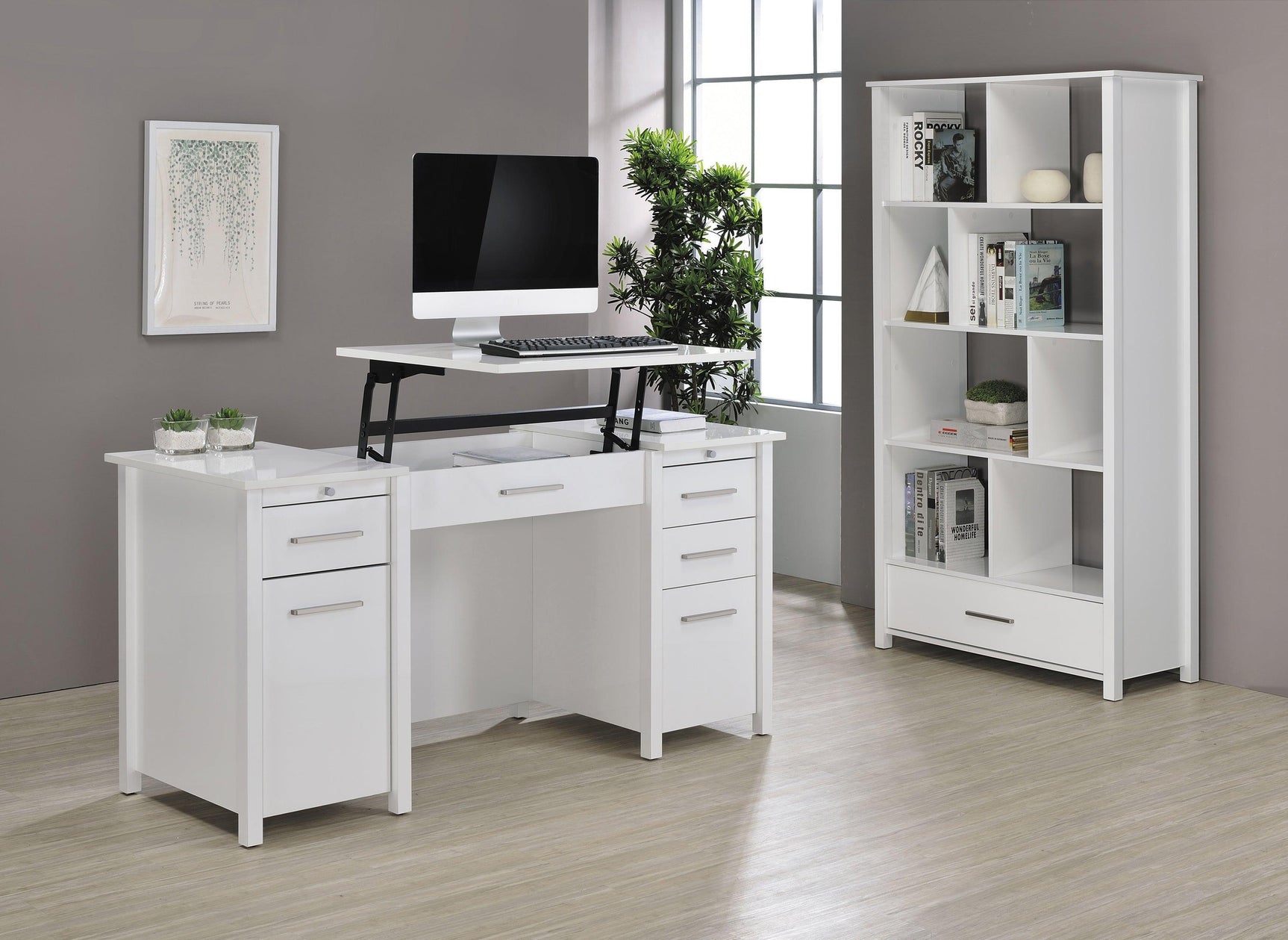 Dylan Rectangular 8-Shelf Bookcase - Ella Furniture