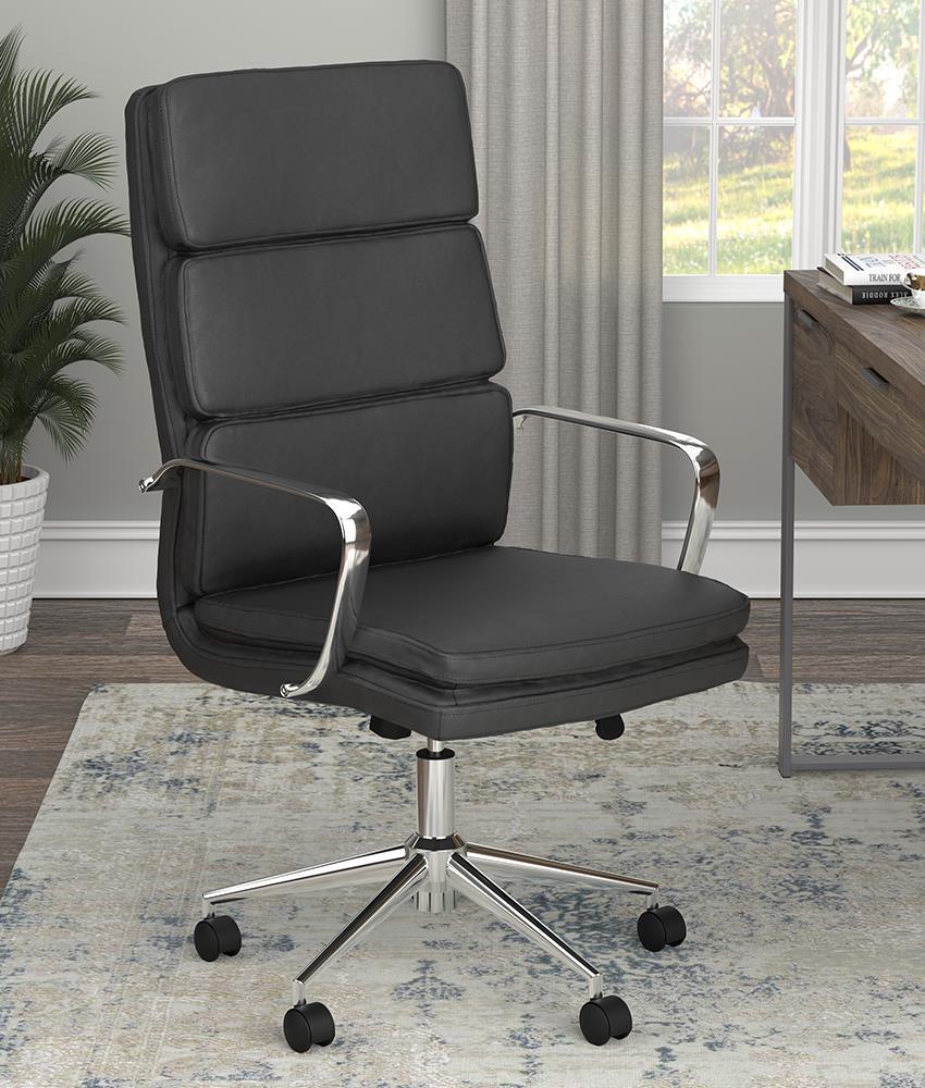 Black Upholstered Office Chair 801744 - Ella Furniture