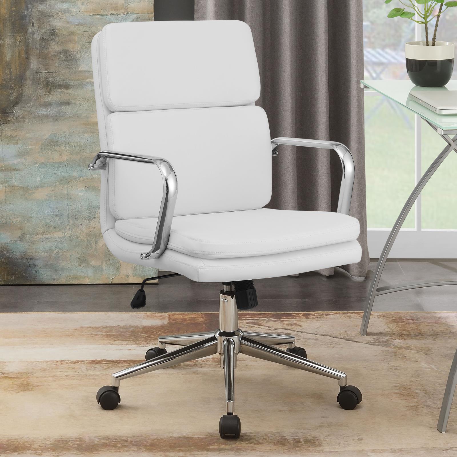 White Upholstered Office Chair 801767 - Ella Furniture