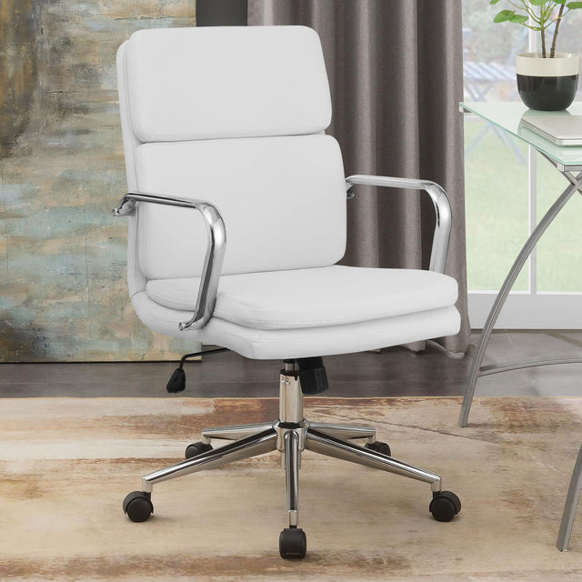 White Upholstered Office Chair 801767 - Ella Furniture
