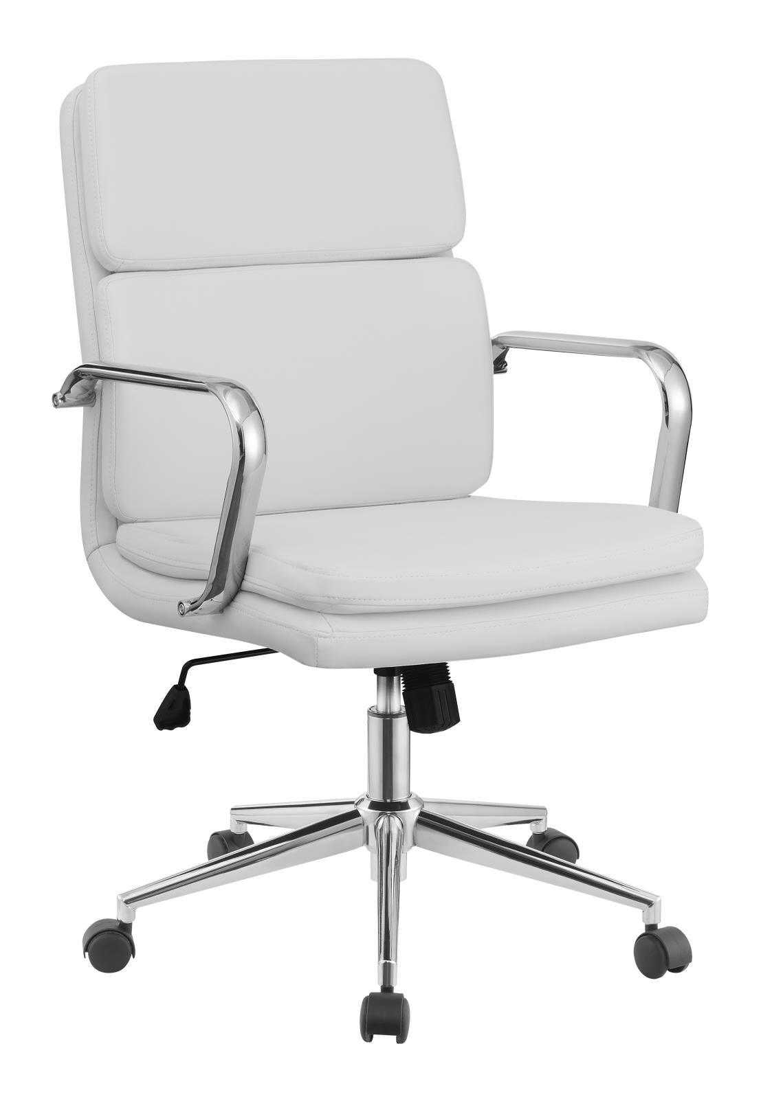 White Upholstered Office Chair 801767 - Ella Furniture