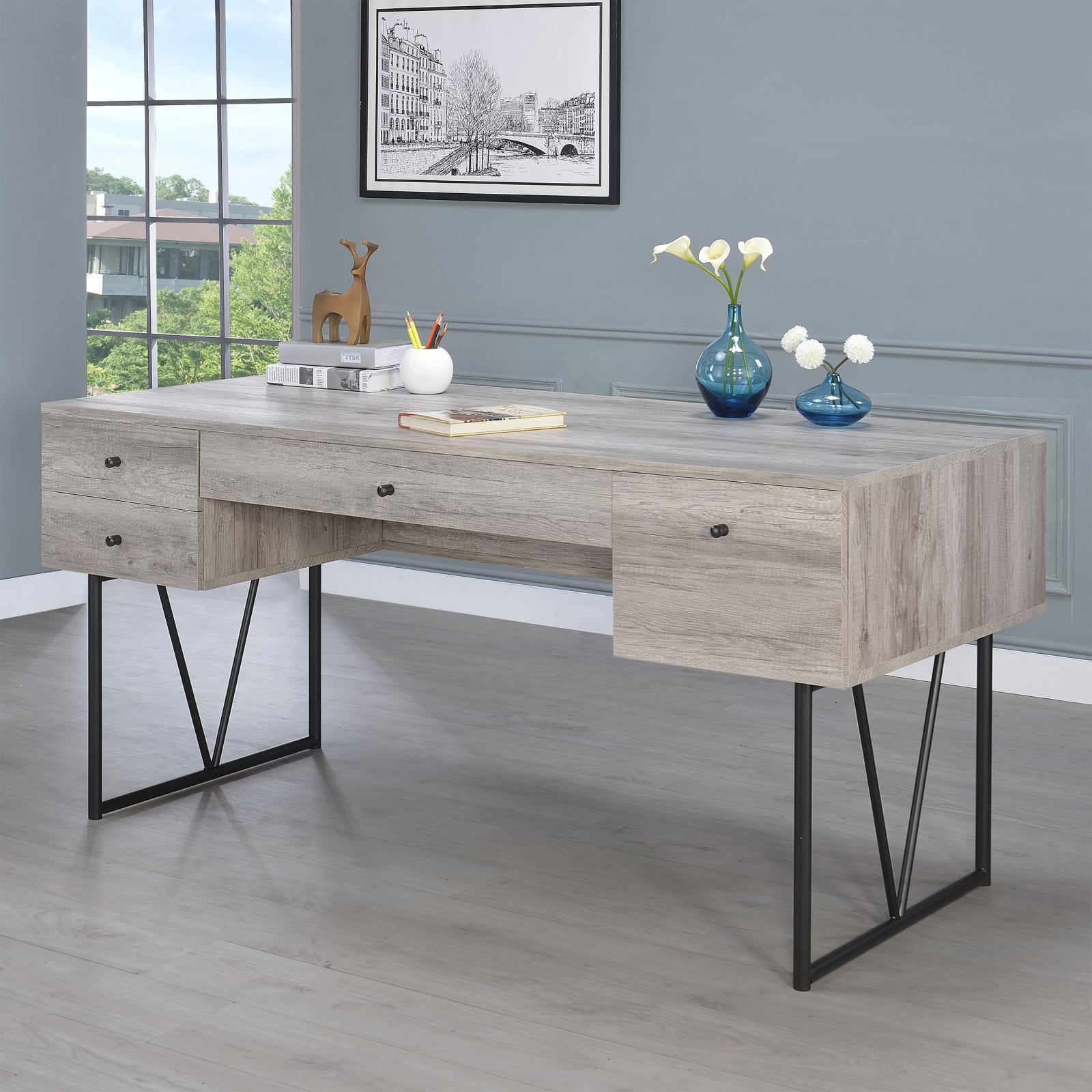 Analiese Grey Driftwood Writing Desk - Ella Furniture