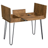 Sheeran Rustic Amber Writing Desk W/ Outlet - Ella Furniture