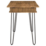 Sheeran Rustic Amber Writing Desk W/ Outlet - Ella Furniture