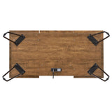 Sheeran Rustic Amber Writing Desk W/ Outlet - Ella Furniture