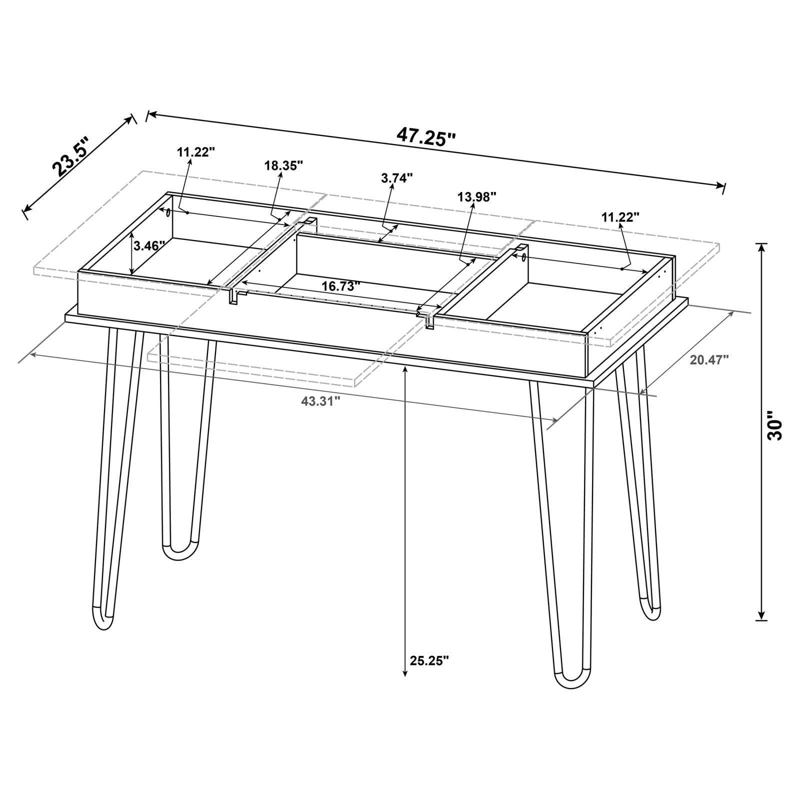 Sheeran Rustic Amber Writing Desk W/ Outlet - Ella Furniture