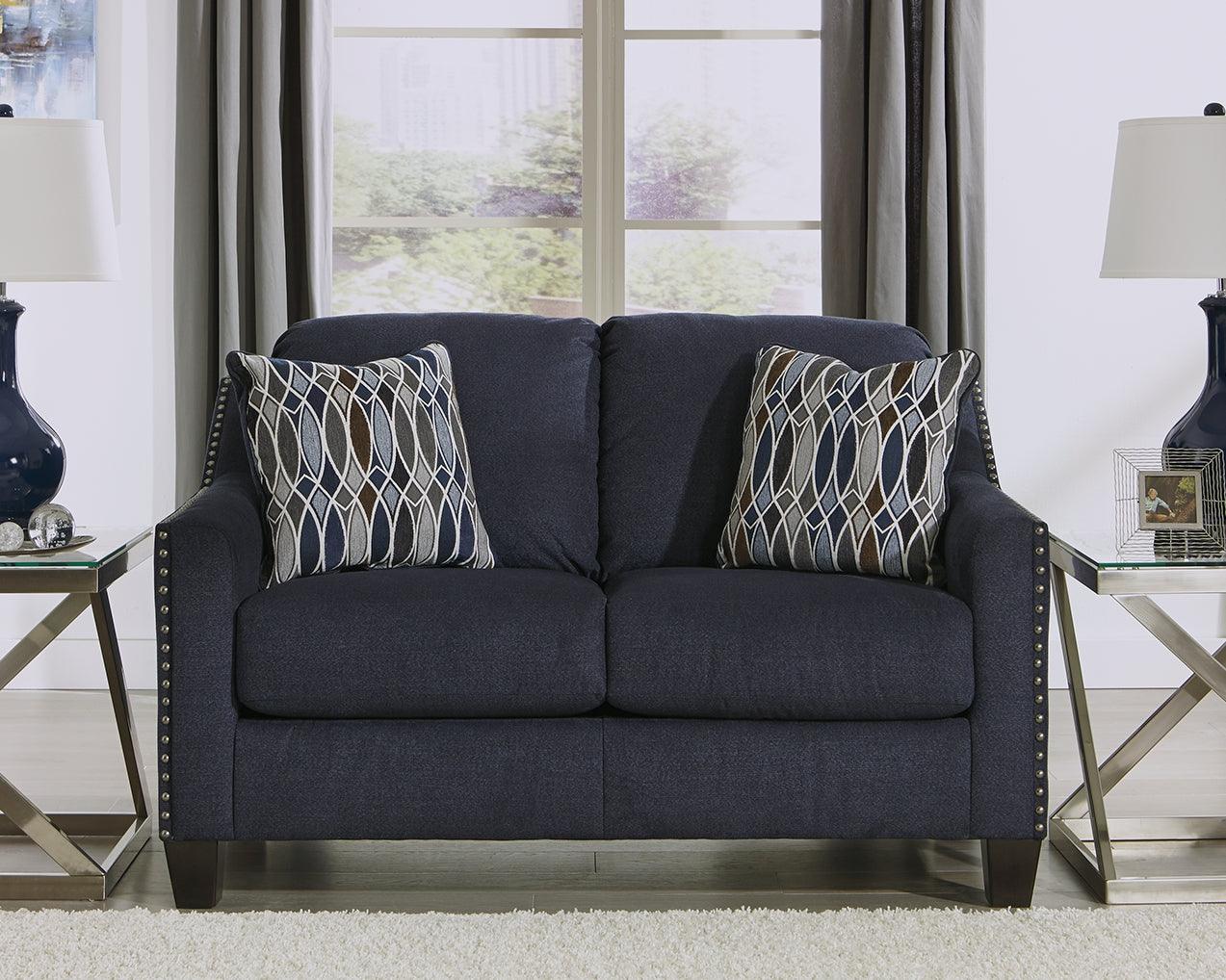 Creeal Heights Ink Chenille Loveseat - Ella Furniture