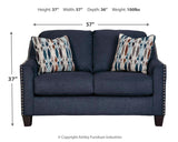 Creeal Heights Ink Chenille Loveseat - Ella Furniture