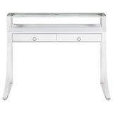 Gemma Glossy White/chrome Writing Desk - Ella Furniture