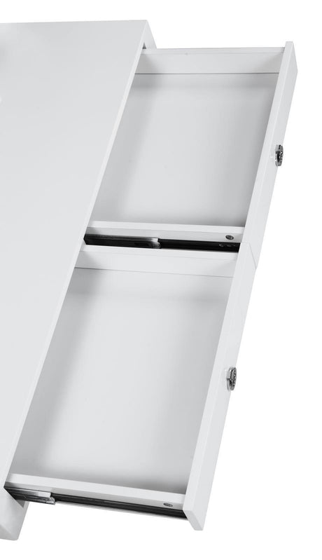 Gemma Glossy White/chrome Writing Desk - Ella Furniture