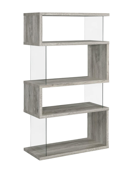 Emelle 4-Shelf Bookcase With Glass Panels 802340 - Ella Furniture
