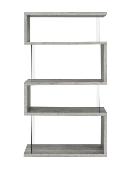 Emelle 4-Shelf Bookcase With Glass Panels 802340 - Ella Furniture