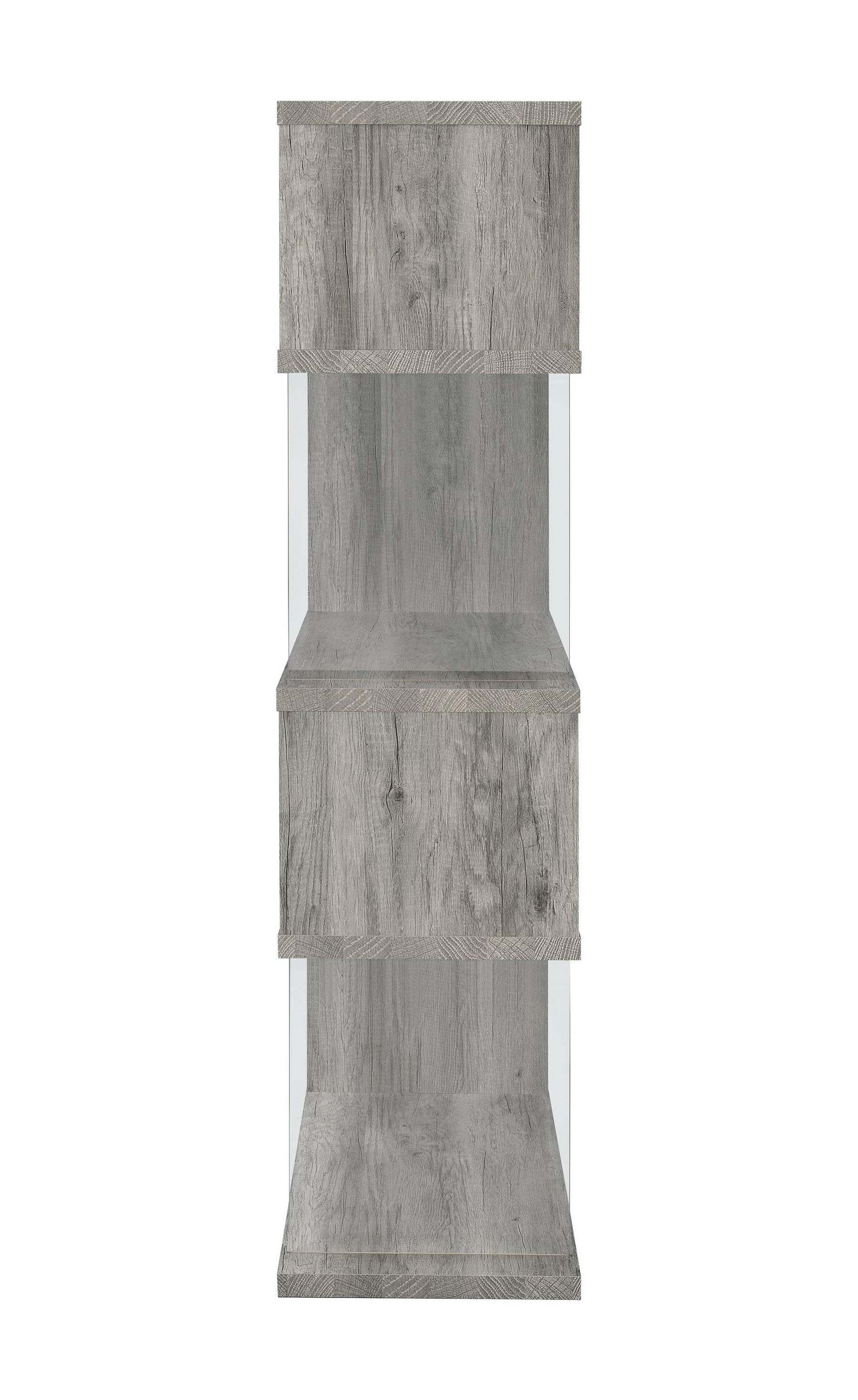 Emelle 4-Shelf Bookcase With Glass Panels 802340 - Ella Furniture