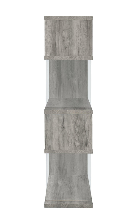 Emelle 4-Shelf Bookcase With Glass Panels 802340 - Ella Furniture
