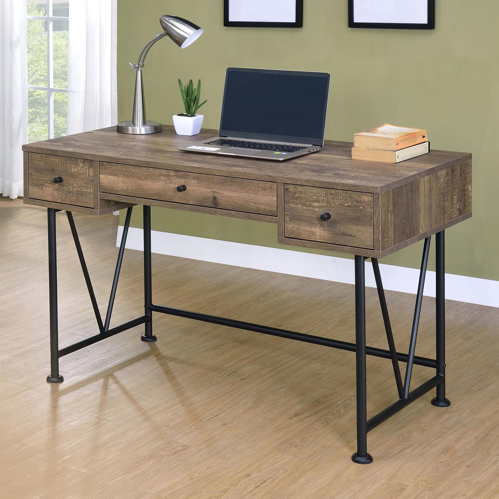 Analiese Rustic Oak Writing Desk - Ella Furniture