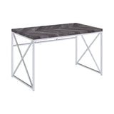 Grimma 4-Shelf Bookcase Rustic Grey Herringbone - Ella Furniture