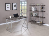 Grimma 4-Shelf Bookcase Rustic Grey Herringbone - Ella Furniture