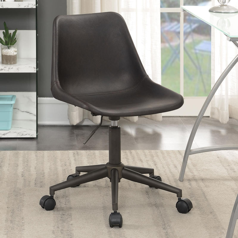 Brown Fabric Upholstered Office Chair 803378 - Ella Furniture