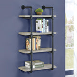Elmcrest 24-Inch Wall Shelf Black And Grey Driftwood - Ella Furniture