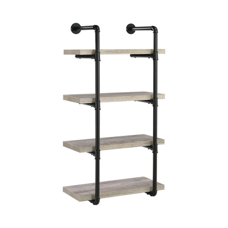 Elmcrest 24-Inch Wall Shelf Black And Grey Driftwood - Ella Furniture