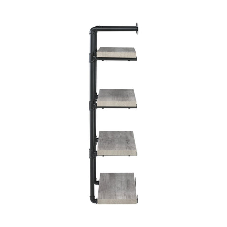 Elmcrest 24-Inch Wall Shelf Black And Grey Driftwood - Ella Furniture