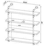 Elmcrest 40-Inch Wall Shelf Black And Rustic Oak - Ella Furniture