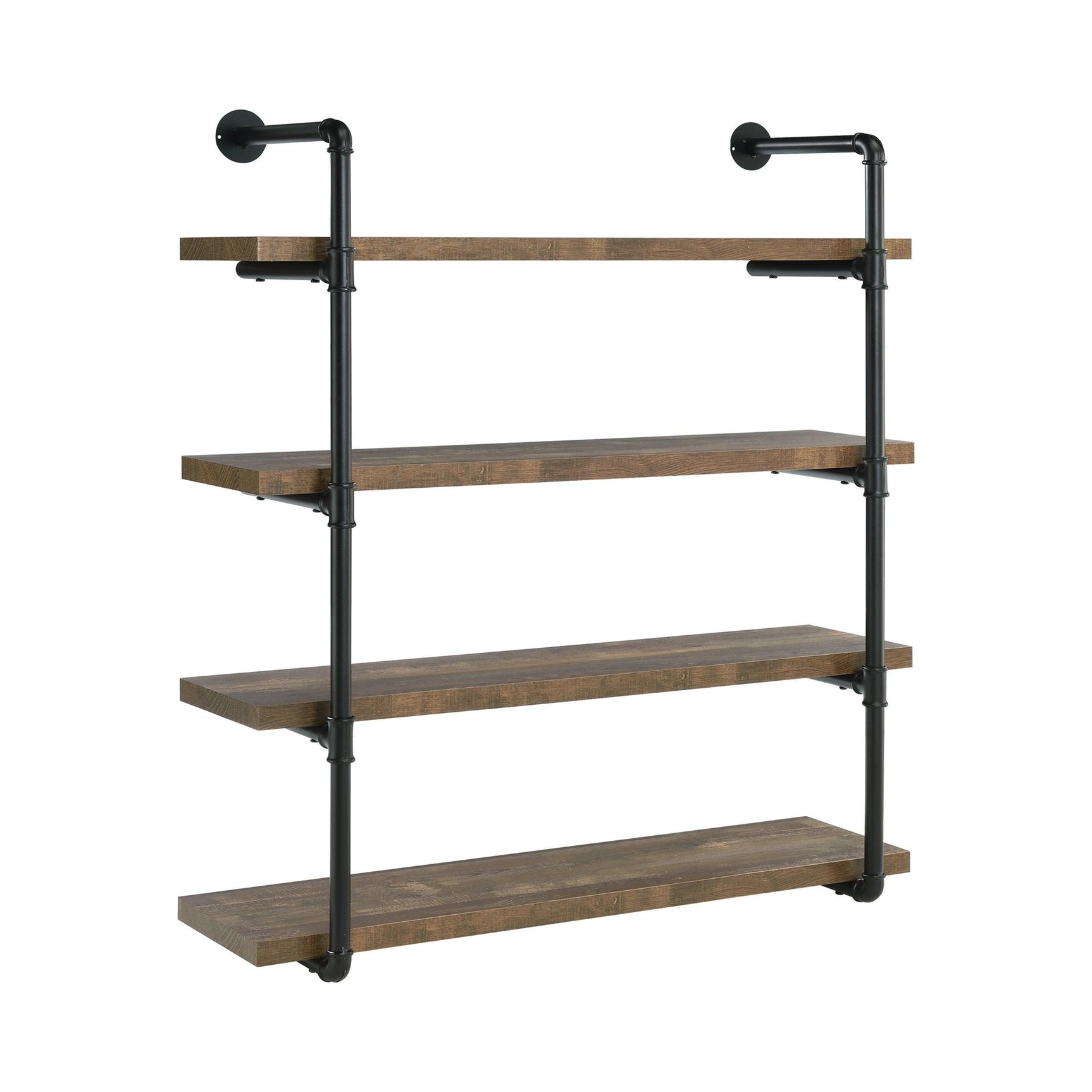 Elmcrest 40-Inch Wall Shelf Black And Rustic Oak - Ella Furniture