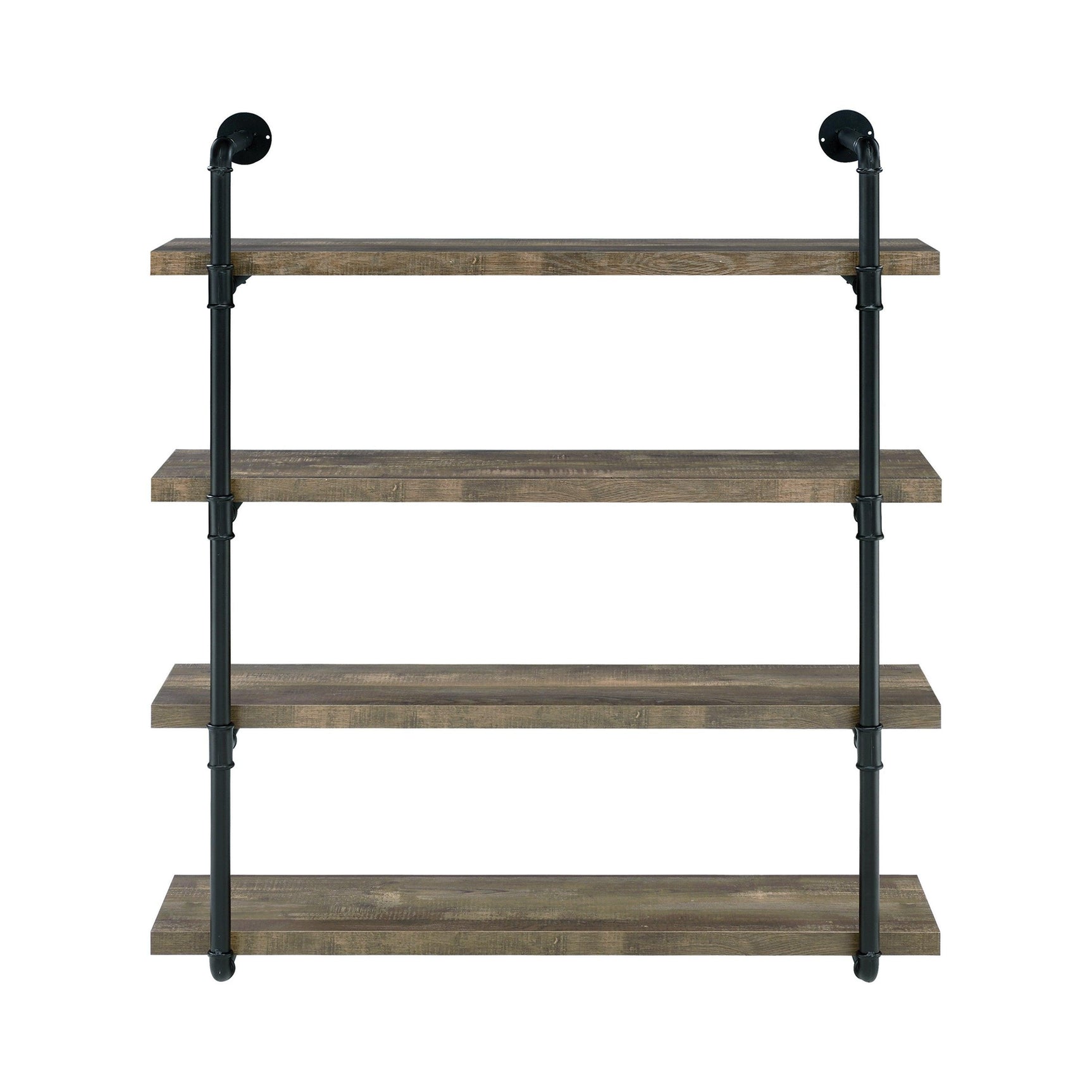 Elmcrest 40-Inch Wall Shelf Black And Rustic Oak - Ella Furniture