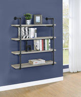 Elmcrest 24-Inch Wall Shelf Black And Grey Driftwood - Ella Furniture