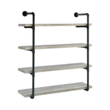 Elmcrest 24-Inch Wall Shelf Black And Grey Driftwood - Ella Furniture