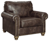 Nicorvo Coffee Faux Leather Chair - Ella Furniture