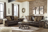 Nicorvo Coffee Faux Leather Sofa - Ella Furniture