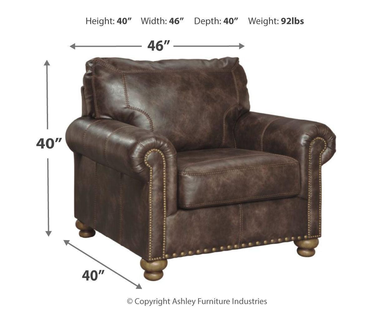 Nicorvo Coffee Faux Leather Chair - Ella Furniture