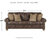 Nicorvo Coffee Faux Leather Sofa - Ella Furniture