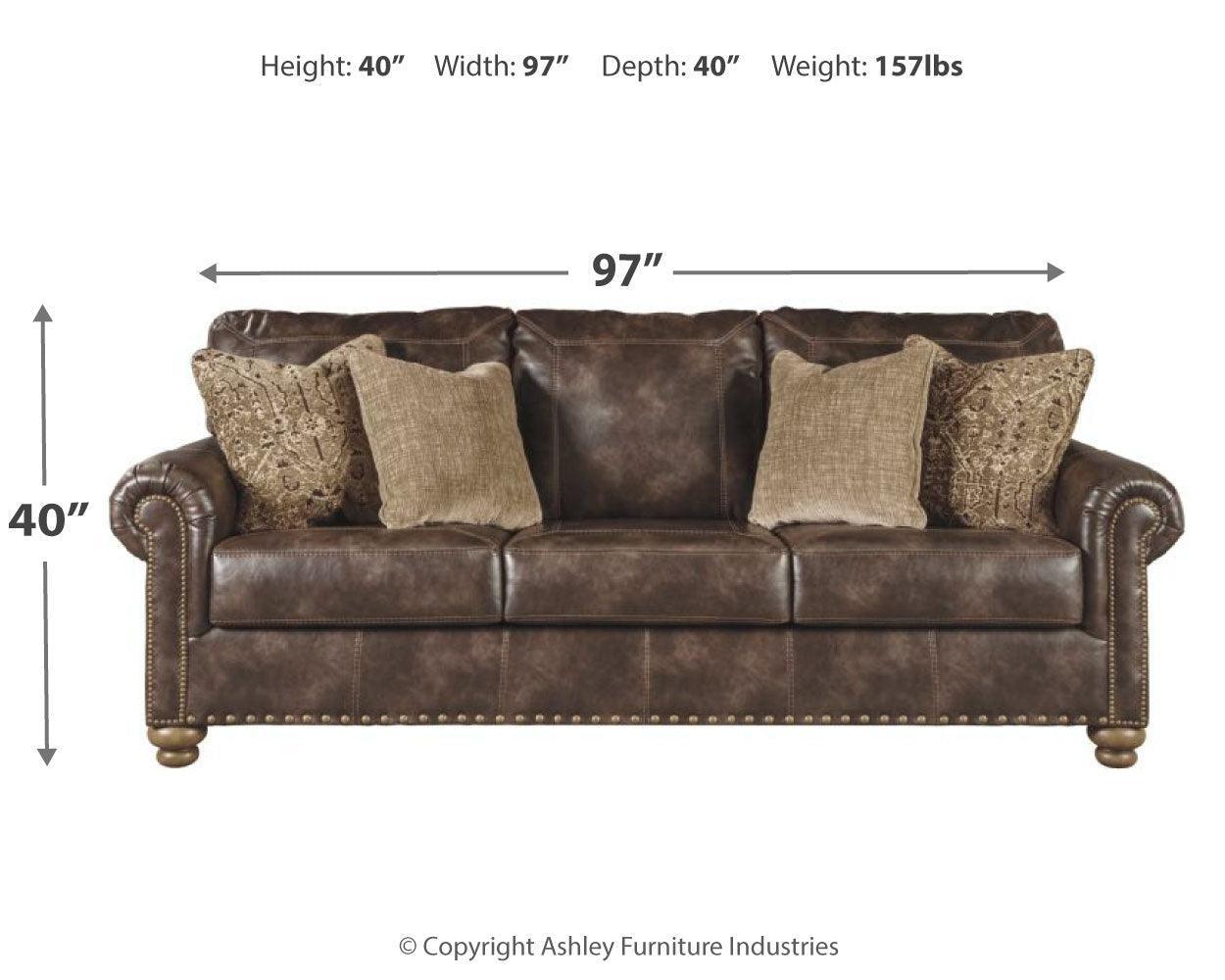 Nicorvo Coffee Faux Leather Sofa - Ella Furniture