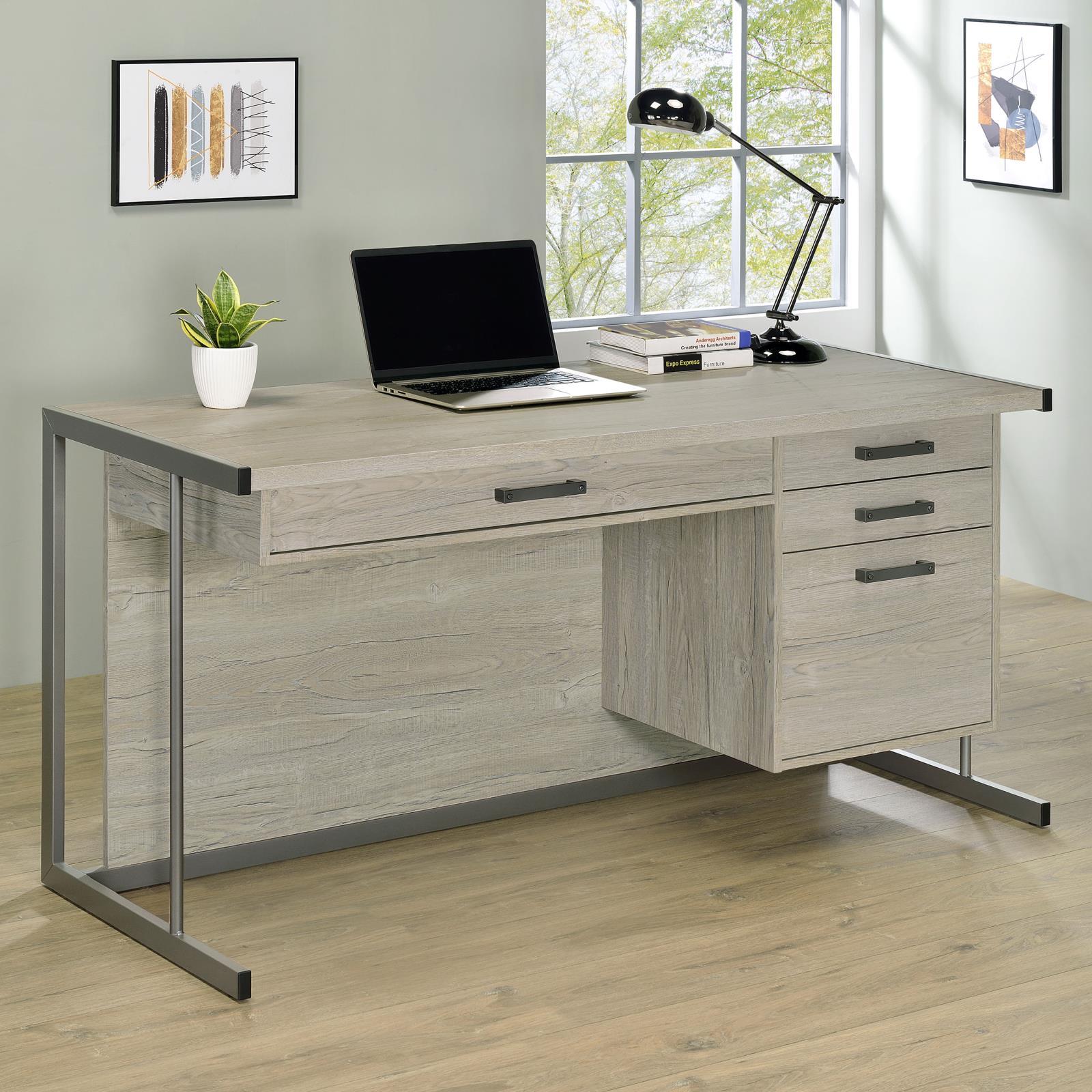 Loomis Natural Driftwood Office Desk - Ella Furniture