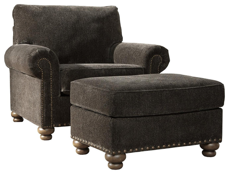 Stracelen Sable Chair And Ottoman - Ella Furniture