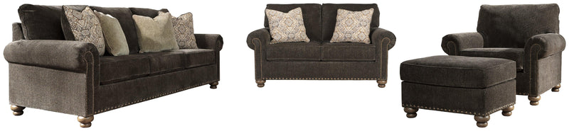 Stracelen Sable Sofa, Loveseat, Chair And Ottoman - Ella Furniture