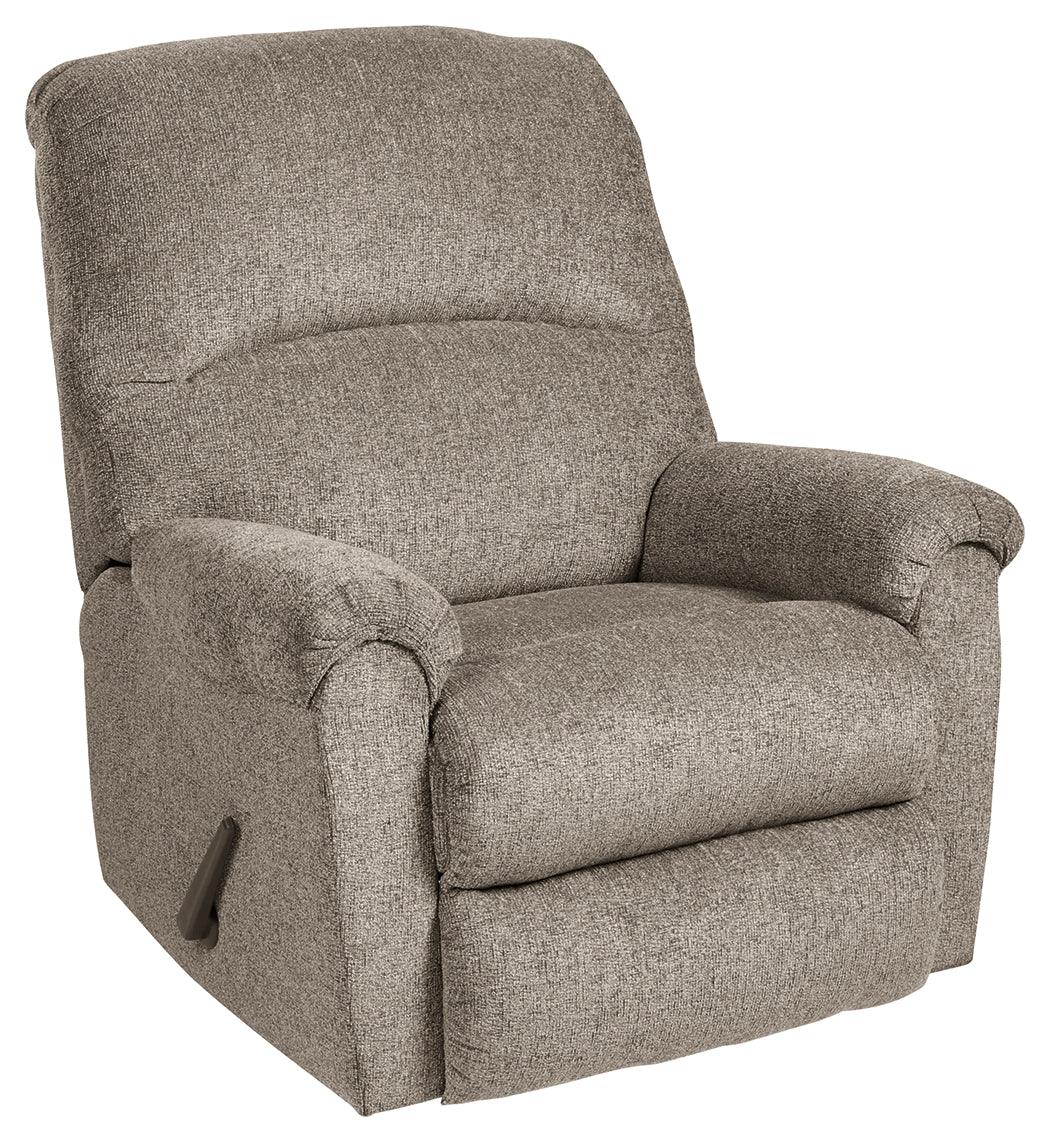 Ballinasloe Platinum Chenille Recliner - Ella Furniture