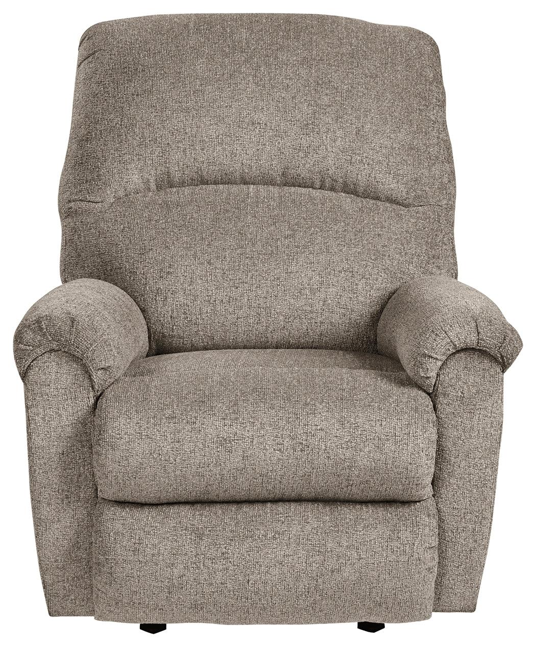 Ballinasloe Platinum Chenille Recliner - Ella Furniture