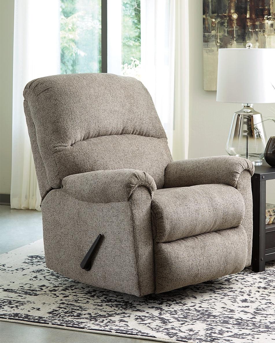 Ballinasloe Platinum Chenille Recliner - Ella Furniture