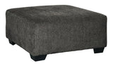 Ballinasloe Smoke Chenille Oversized Ottoman - Ella Furniture