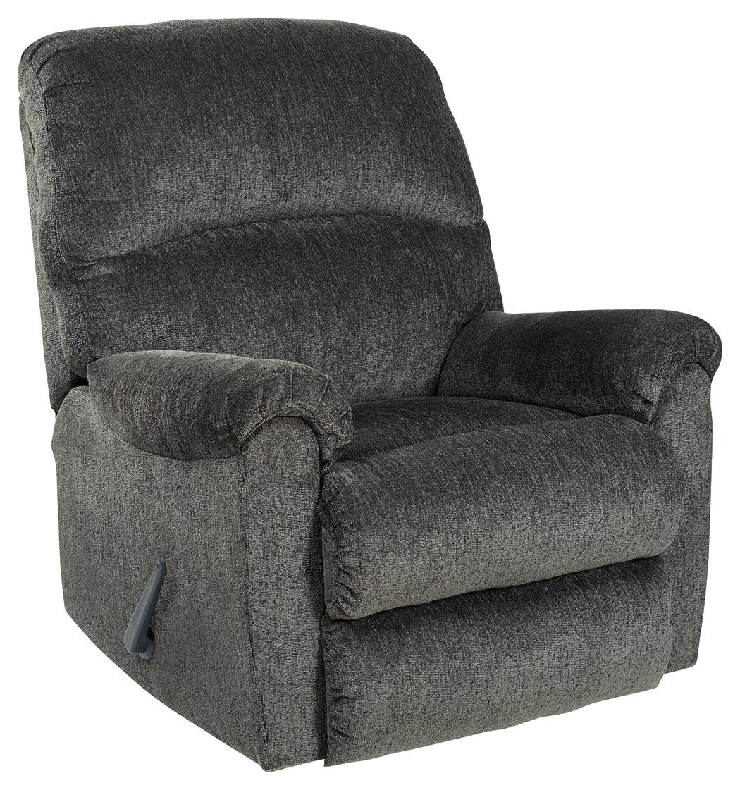 Ballinasloe Smoke Chenille Recliner - Ella Furniture