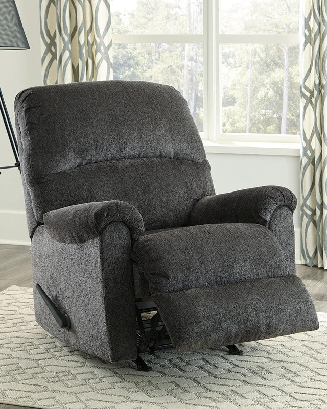 Ballinasloe Smoke Chenille Recliner - Ella Furniture