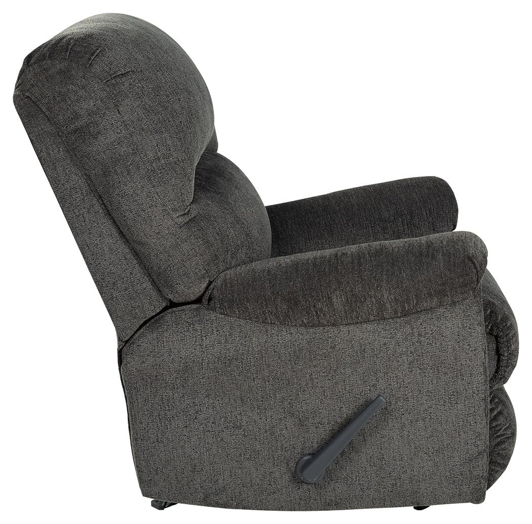 Ballinasloe Smoke Chenille Recliner - Ella Furniture